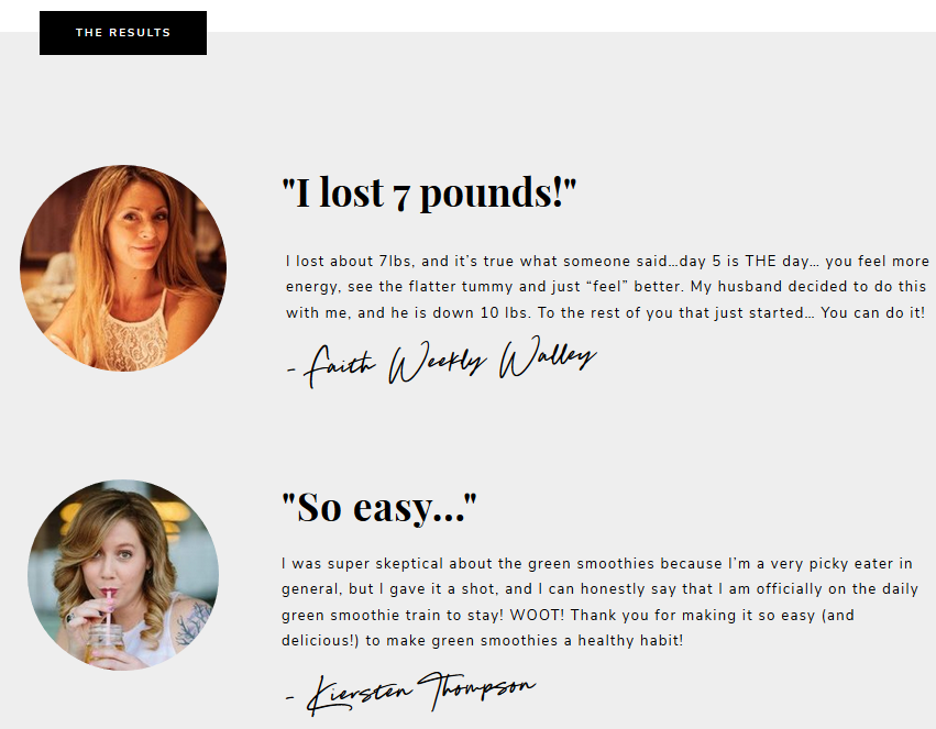 Quote testimonial example