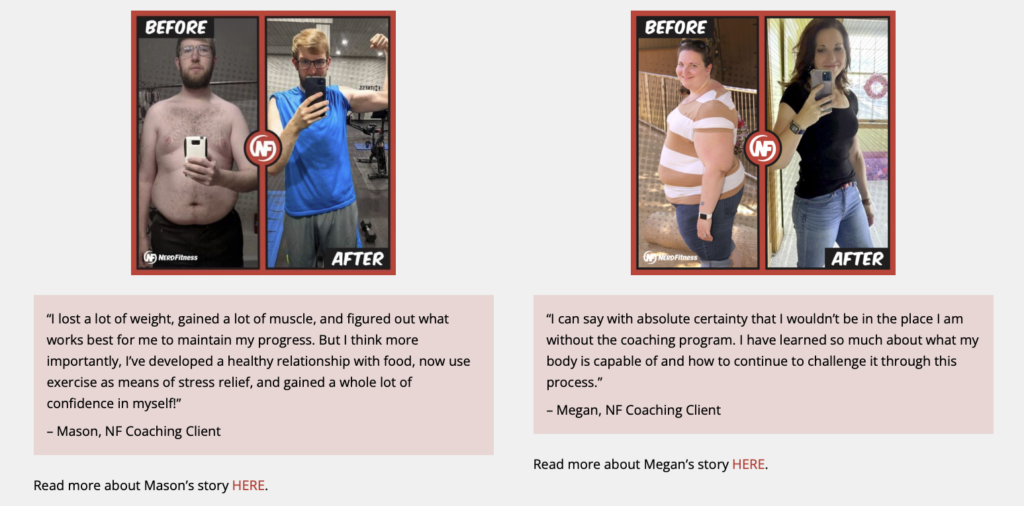 Success story testimonial example