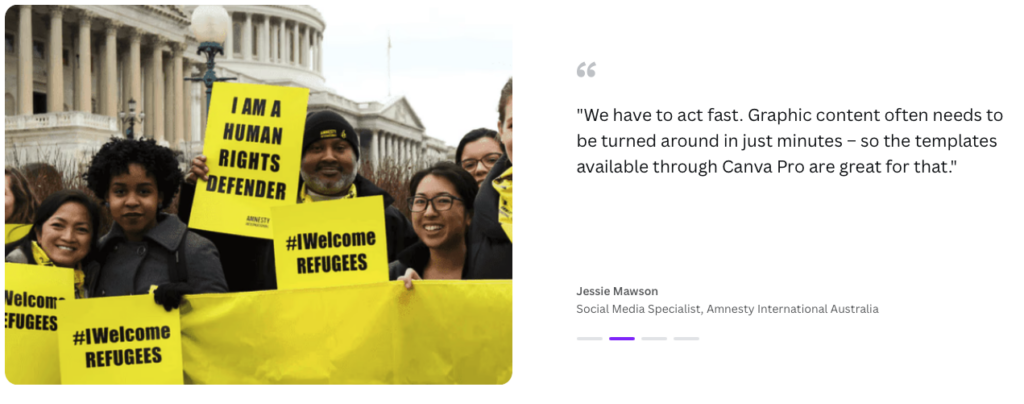 Social testimonial example