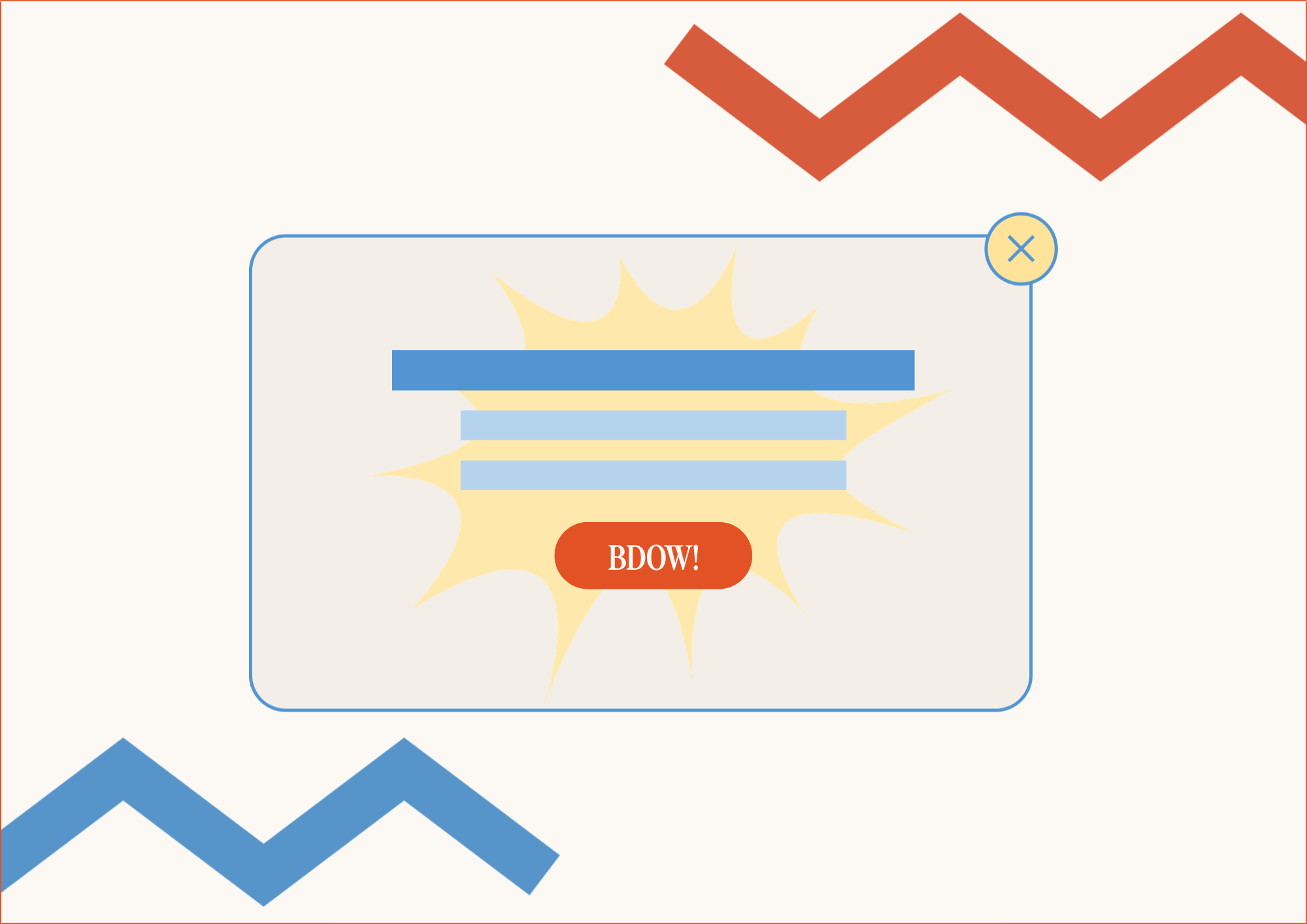 Illustrated BDOW! pop-up window