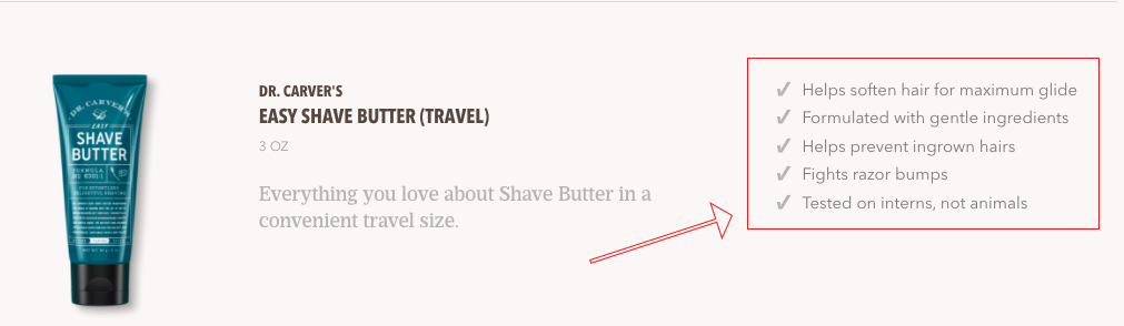 Screenshot of shave butter
