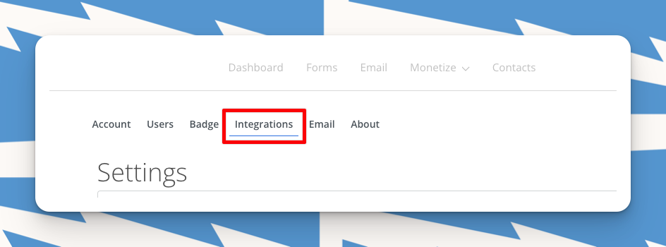 Step 4: Find Integrations in Settings.